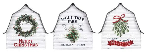 Christmas Barn Metal Sign