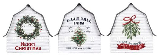 Christmas Barn Metal Sign