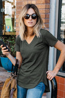 Essential V-Neck Heather Tee - Olive