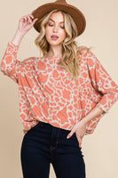 Rust Animal Printed - Plus Top