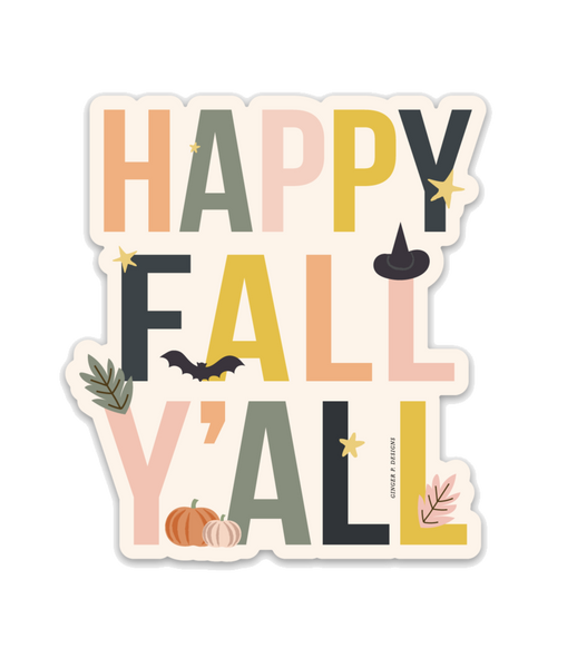 Happy Fall Y'all - Sticker