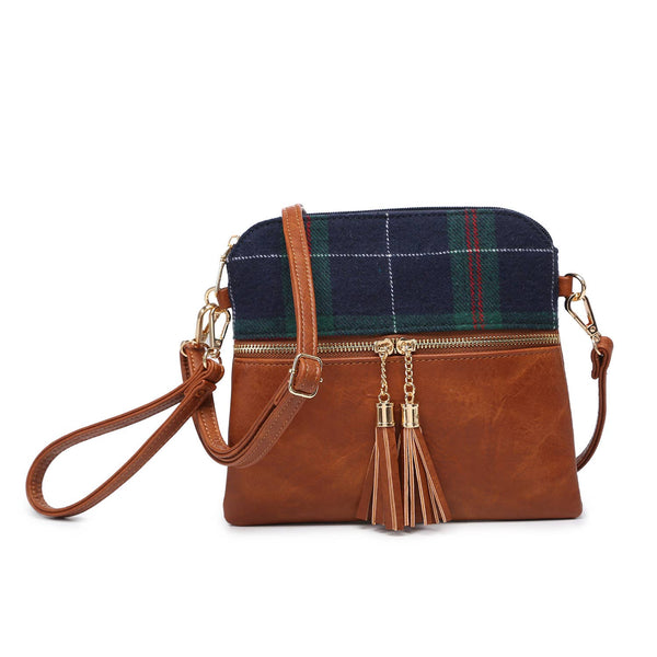 Plaid Two-Tone Crossbody