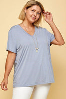 Short Sleeve Basic Casual Top - Plus Size