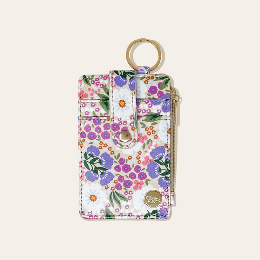 Sweet Meadow Keychain Card Wallet - Purple & Tan