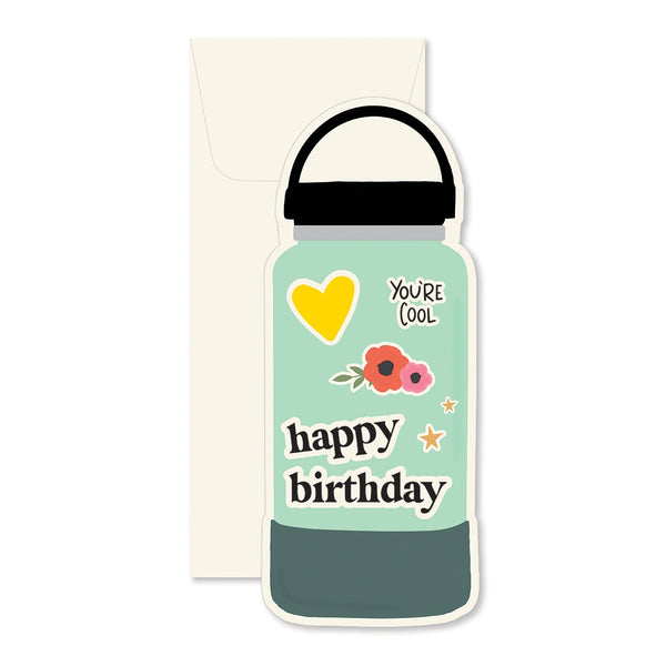 Birthday Water Bottle - Shaped Card