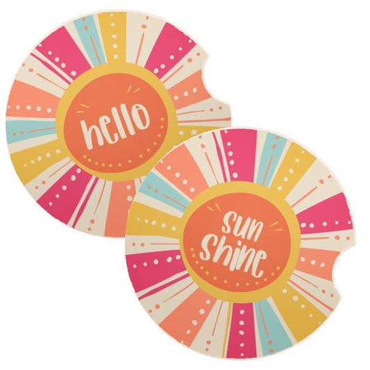 HELLO SUNSHINE - CAR COASTERS