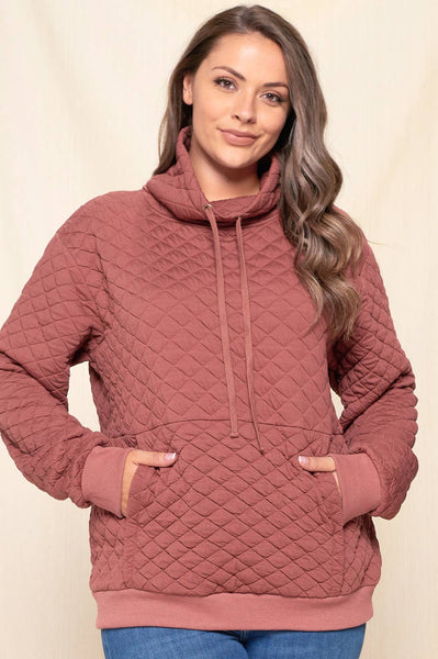 QUILTED PULL-OVER - MAUVE