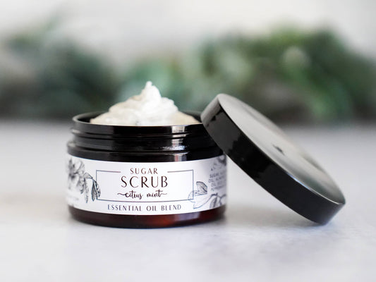 Citrus Mint Sugar Scrub - Essential Oil Body Scrub (4 oz)