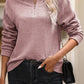 Textured Quarter-Zip Sweatshirt - Blossom Pink