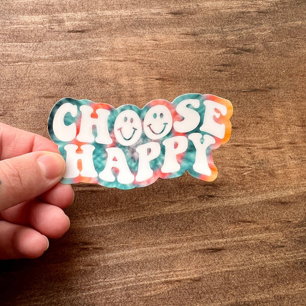 Choose Happy Tie Dye Sticker